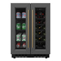 KoolMore Reserve 24 in. French Door Dual Zone Panel Ready Under-Counter Cooler and 20 Bottle Capacity in the Right Zone and 2.1 Cu. Ft. on the Left in Black
