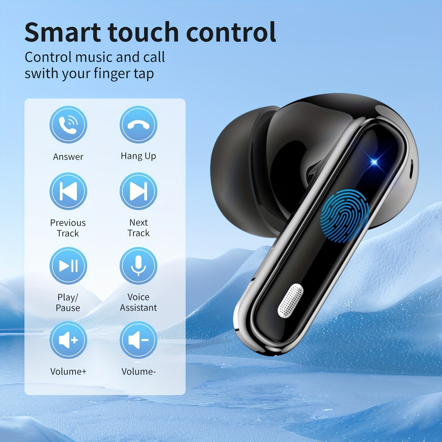 Bluetooth Earphones, Bluetooth Earbuds, In Ear Earphones, Wireless Earphones, with LED Power Display Charging Case, Bluetooth 5.4 Earphones, True Wireless Bluetooth Earphones, Playback Time Of 40 Hours, Wireless Noise Cancell
