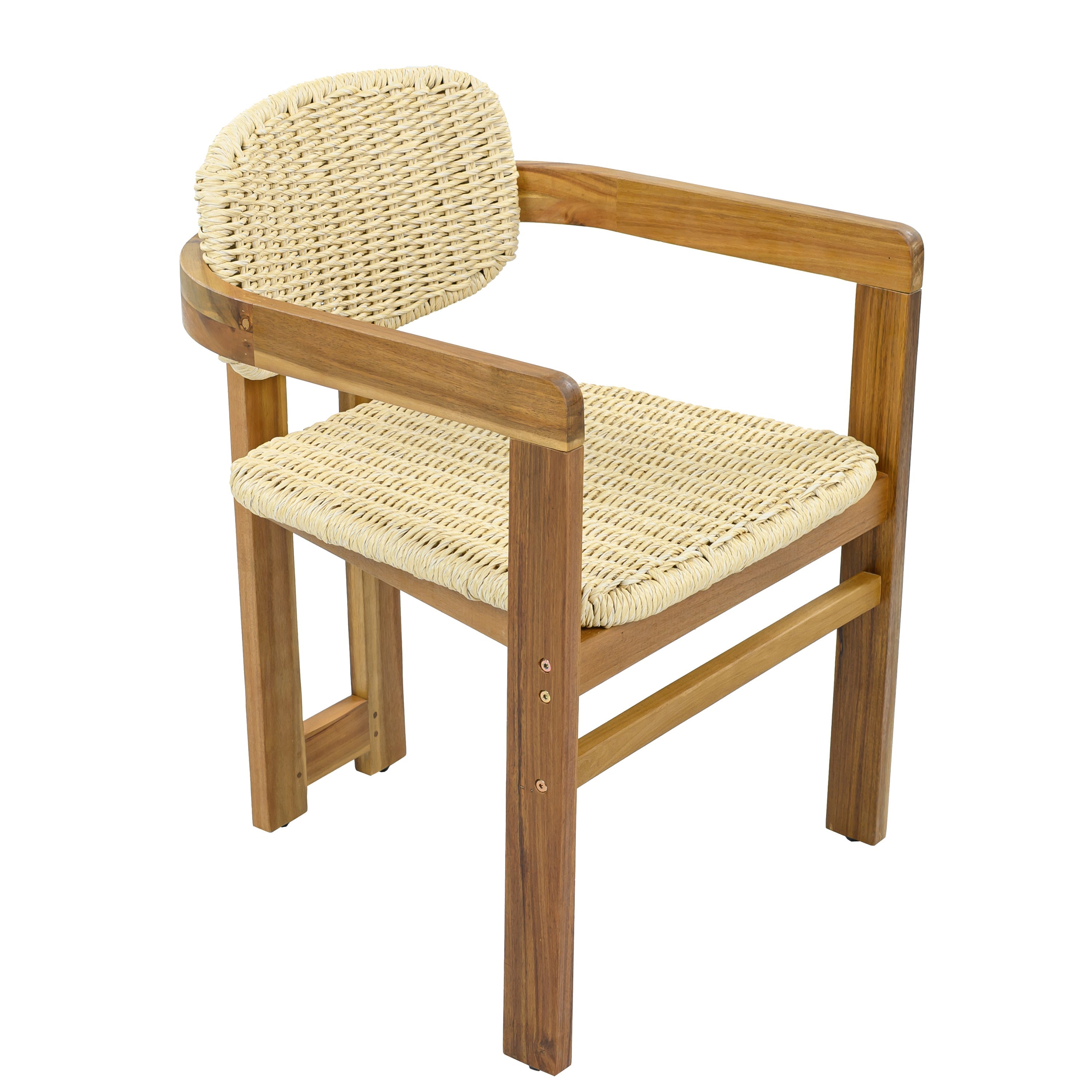 Outdoor Woven Rattan Chair Set Two Accent Chairs