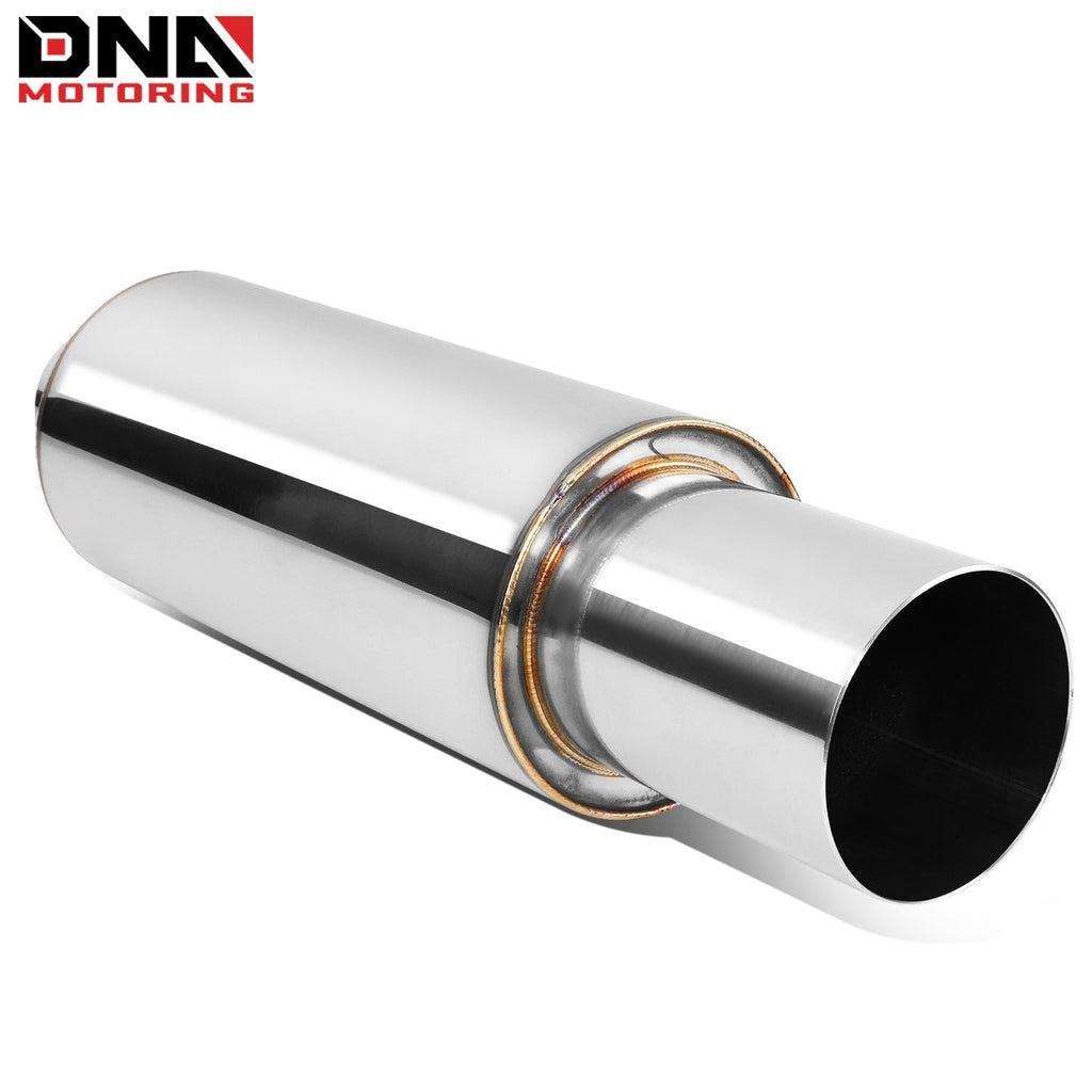 DNA MOTORING Stainless Steel Straight-Through Exhaust Muffler