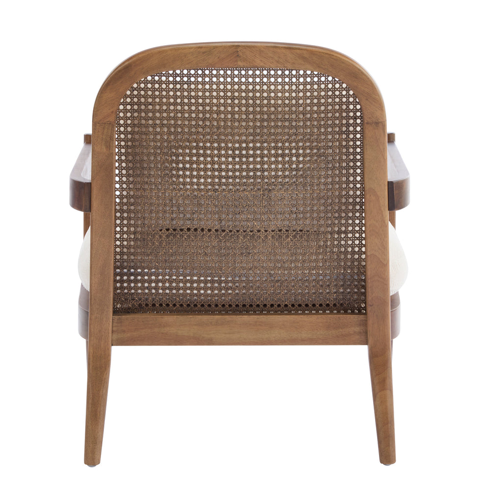 Elliston Rattan Backrest Solid Wood Accent Chair with Cushions - Set of 2