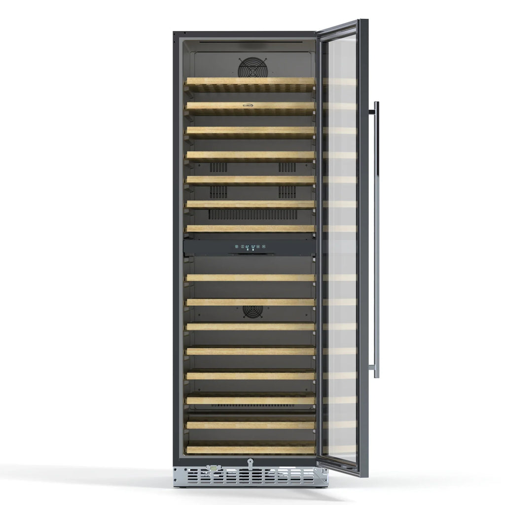 Kool More 23 in. Dual Zone, Full Glass Door, Wine Cooler Refrigerator, Freestanding or Built-In Unit, 15.1 cu ft.