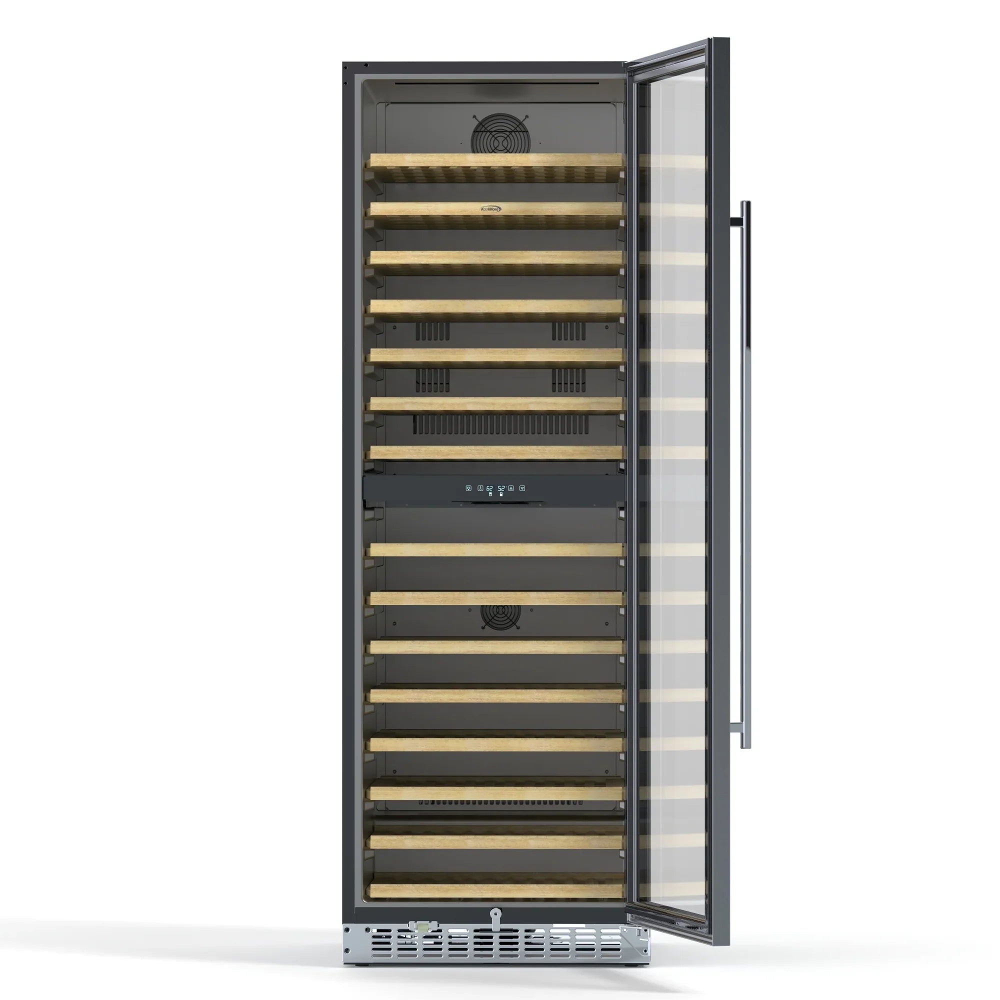Kool More 23 in. Dual Zone, Full Glass Door, Wine Cooler Refrigerator, Freestanding or Built-In Unit, 15.1 cu ft.