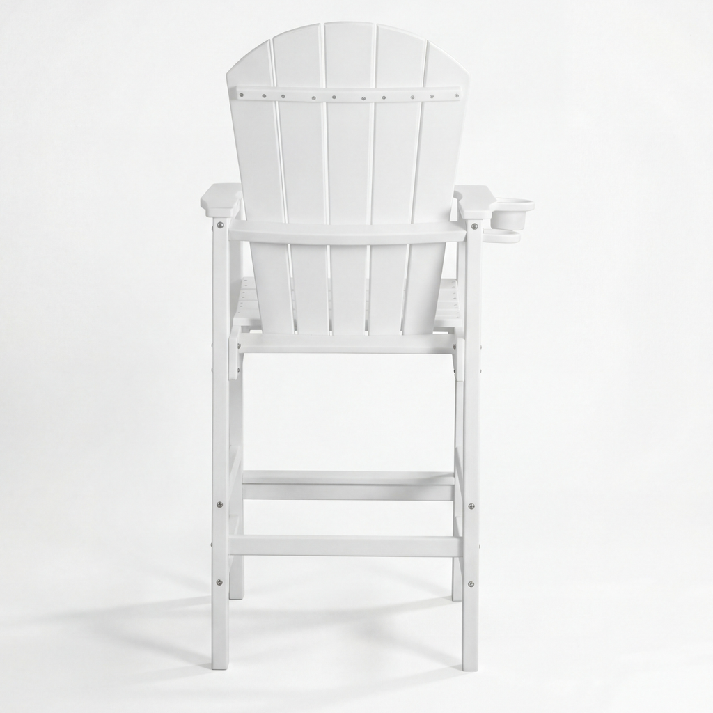 HDPE Bar Height Adirondack Patio Chair Outdoor Bar Chair With Cup Holder And Armrests