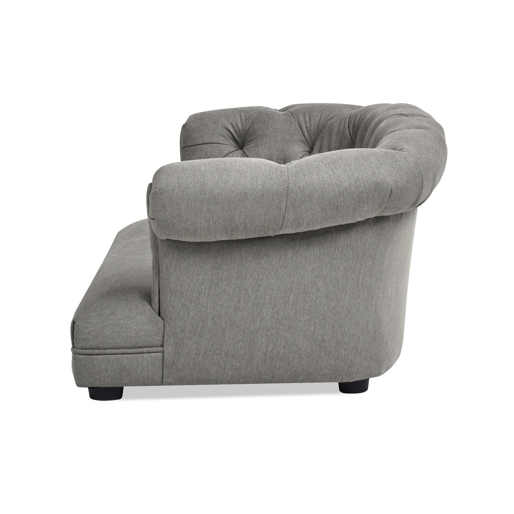 Kiki 36.5' Chesterfield Dog Sofa Bed, Medium, Uptown Gray Stain Resistant High Performance Polyester