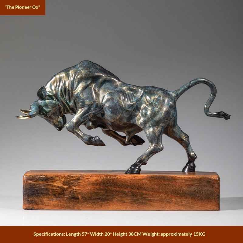 Bronze Ox Crafts Ornament Brass Cow Sculpture Copper Artwork Decoration