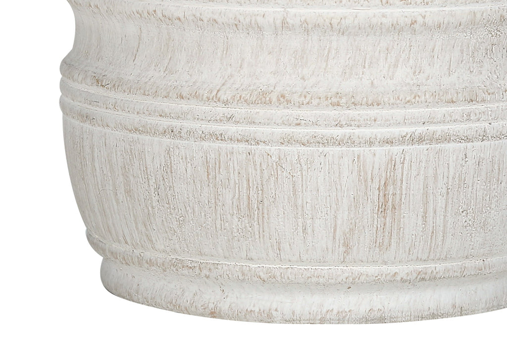 28"h Cream Resin Table Lamp with Ivory Linen Shade