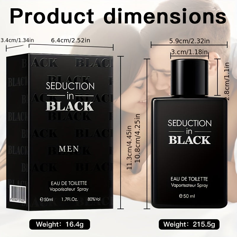 Men's Elegant Woody Eau De Toilette - Long-Lasting Propylene-Free Cologne for Dates, Gym & Travel - 50ml/1.7fl.oz