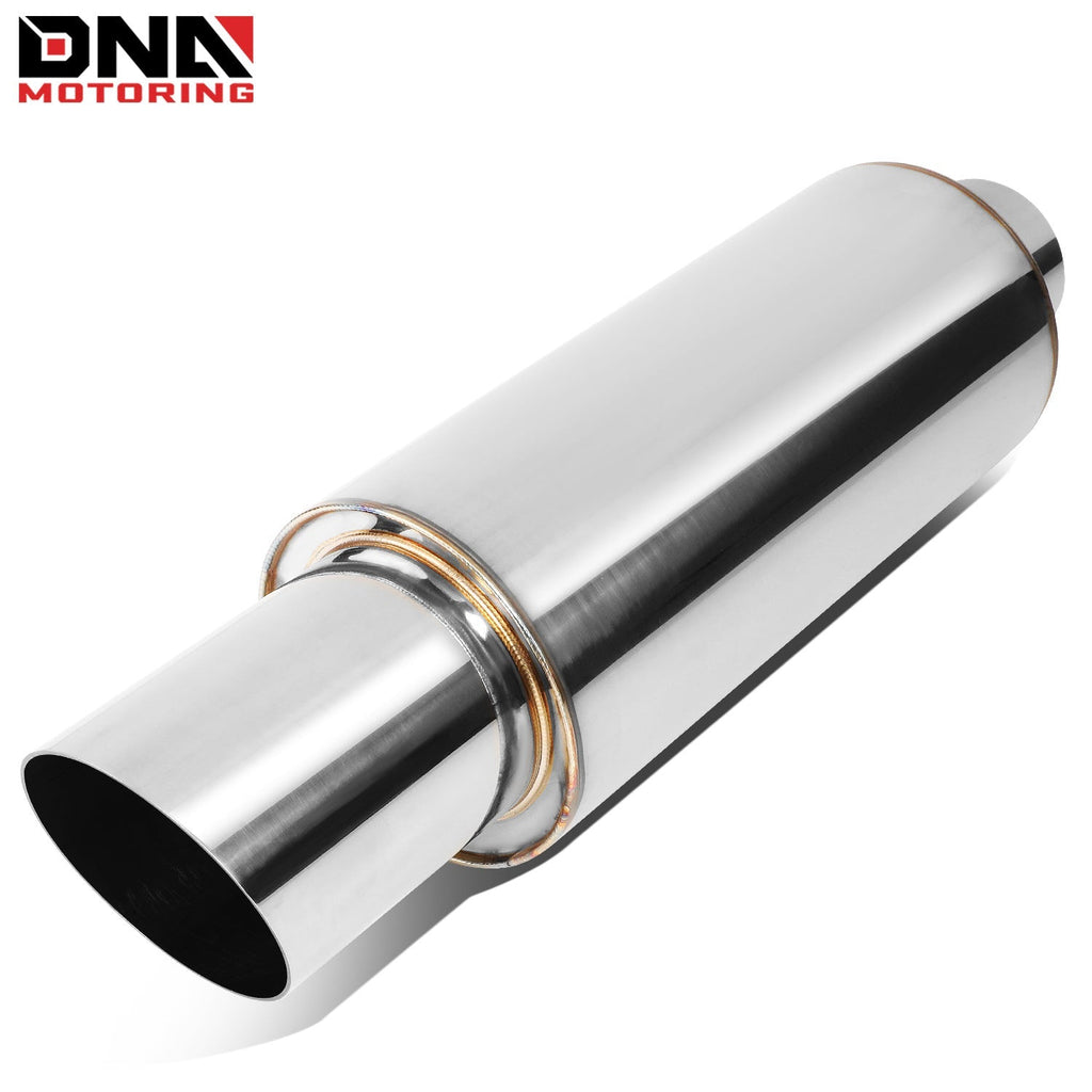 DNA MOTORING Stainless Steel Straight-Through Exhaust Muffler