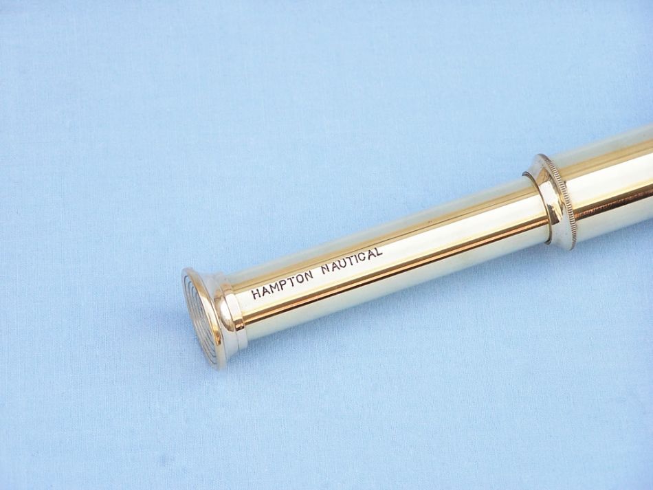 Deluxe Class Solid Brass Captain's Spyglass Telescope 15"" w/ Rosewood Box