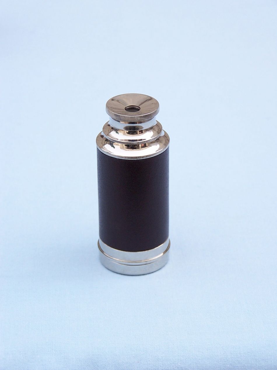 Deluxe Class Scout's Brass - Leather Spyglass Telescope 7"" w/ Rosewood Box