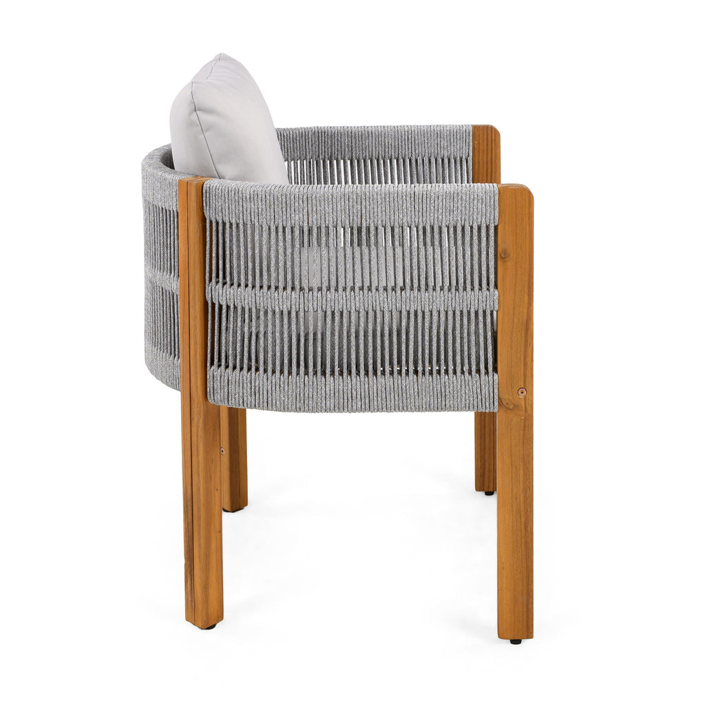 Outdoor Dining Chairs With Rope Handles (Set of 2)