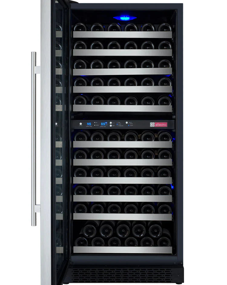 Allavino 24" Wide FlexCount II Tru-Vino 121 Bottle Dual Zone Stainless SteelWine Refrigerator