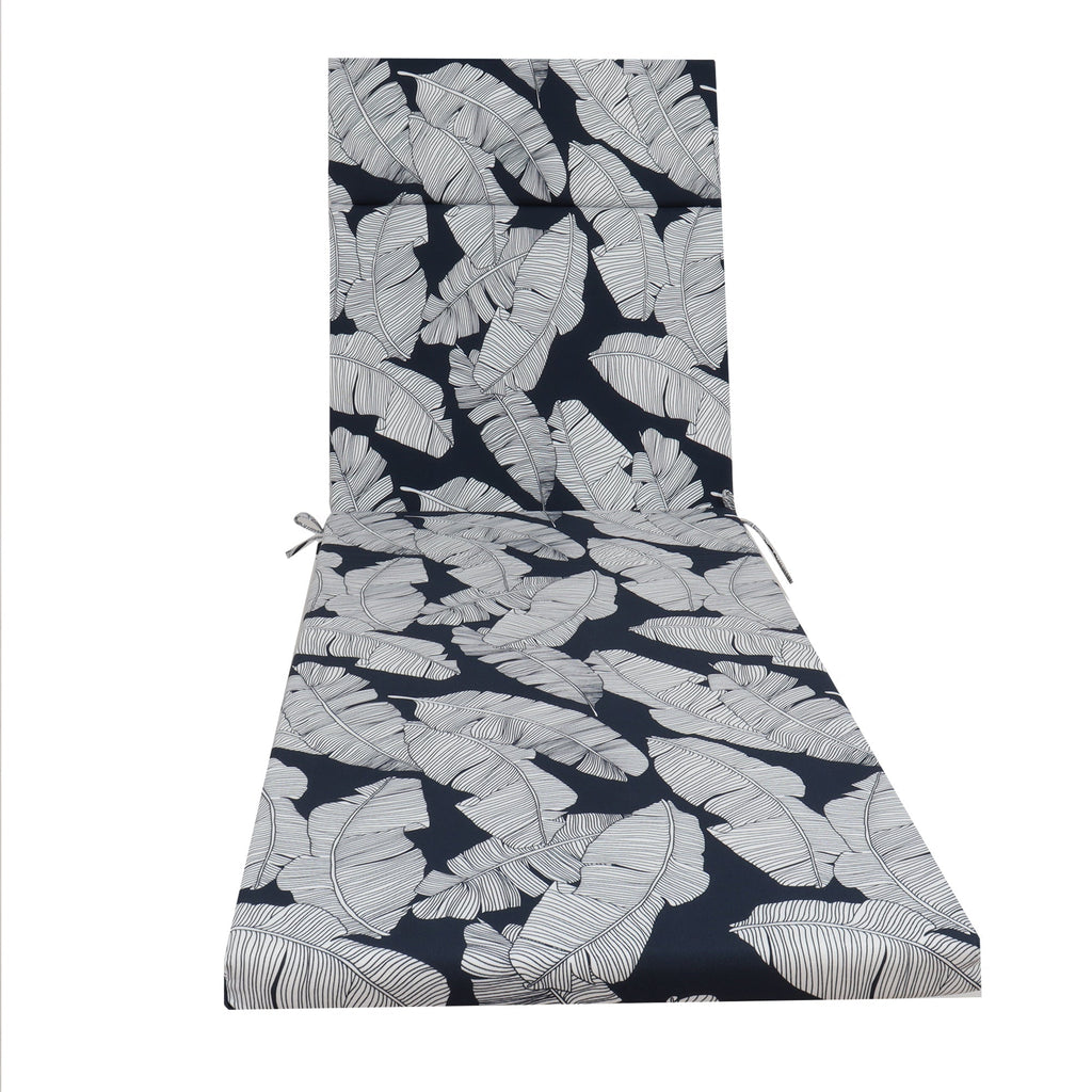 2-Piece Indoor/Outdoor Chaise Lounge Chair Cushion Set with Ties