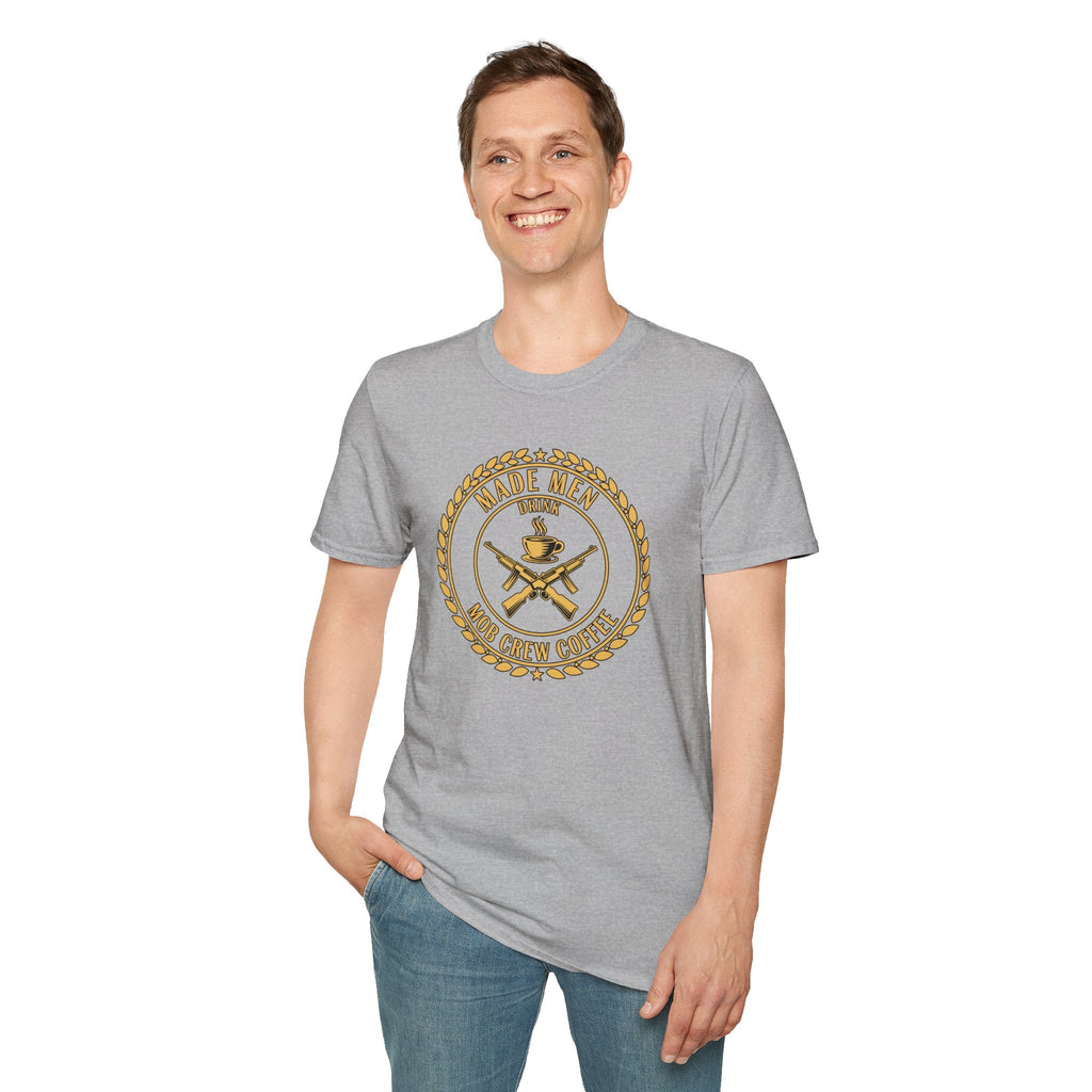 Mob Crew Made Men Drink Mob Crew Coffee T-Shirt - Perfect for Coffee Lovers