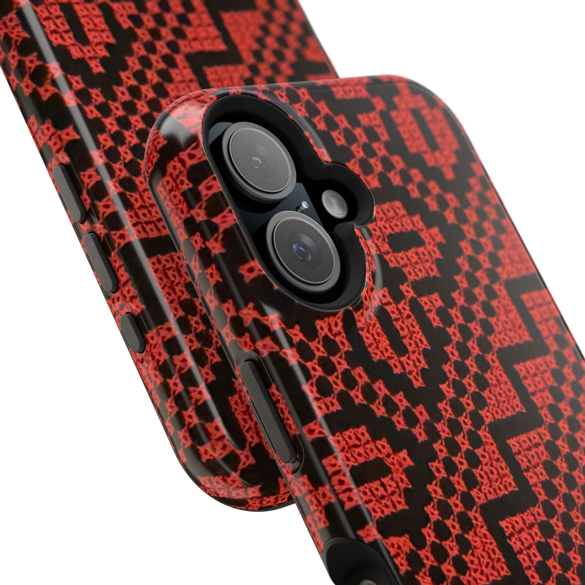 Red and Black Tatreez Design - Iphone Magnetic Tough Case