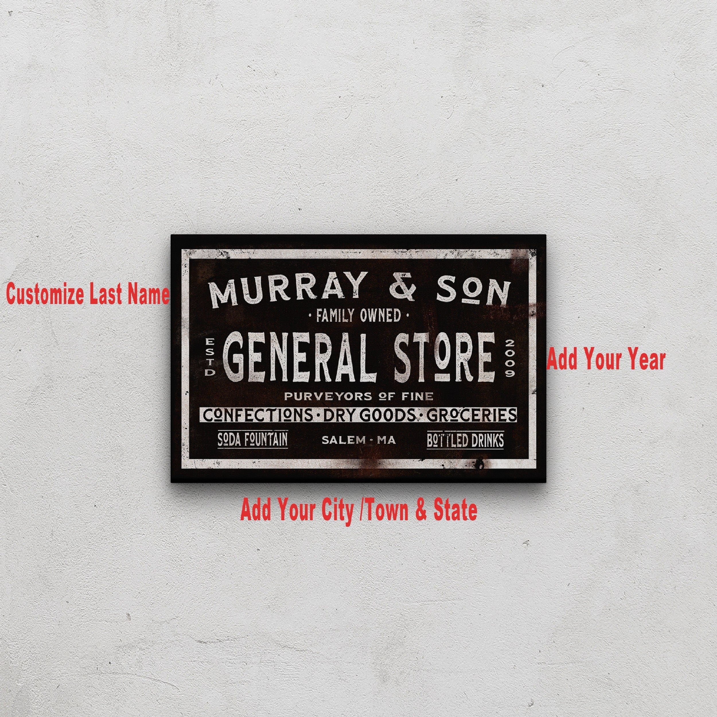 Dry Goods Sign | Personalized General Store Sign | Custom Rustic Farmhouse Sign