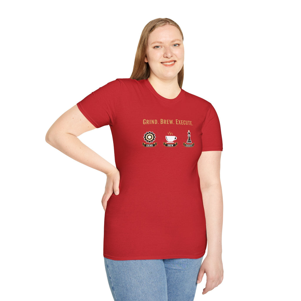 Grind Brew Execute T-Shirt - Mob Crew Passion Fuel for Success