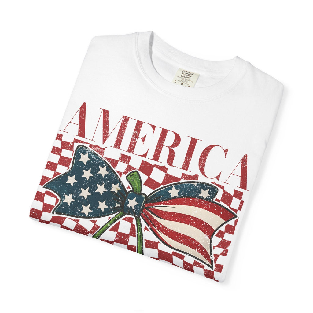 America Cherry Graphic T-Shirt | Garment-Dyed Vintage Americana Tee S–4XL