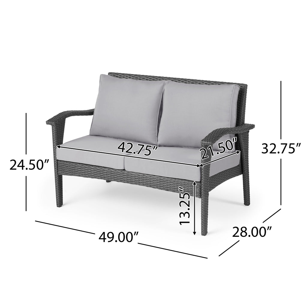 The Contoured All-Weather Wicker Loveseat by Christopher Knight Home