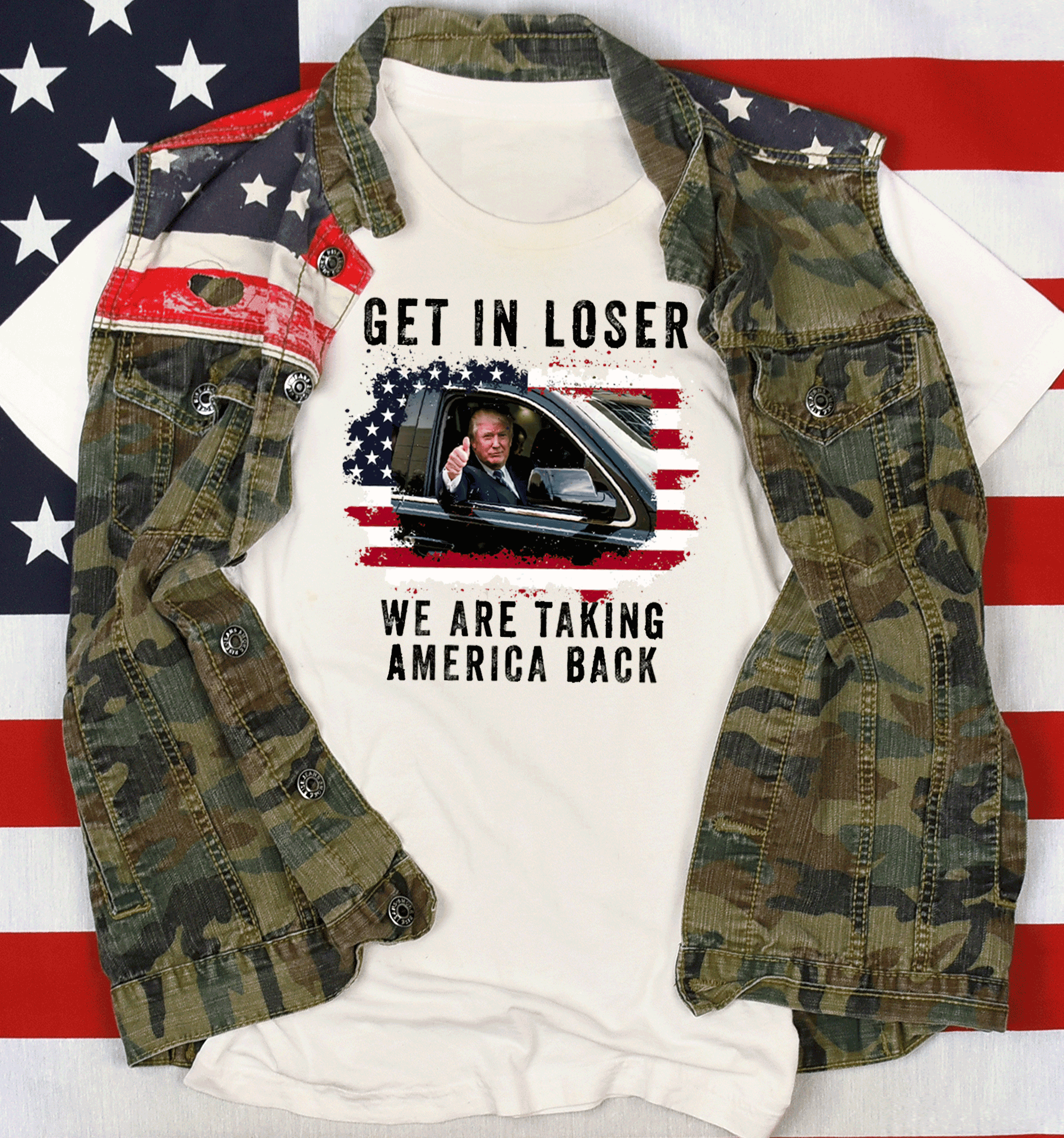 Trending Get in Loser we are saving American Donald Trump Shirts Trump Crewnecks