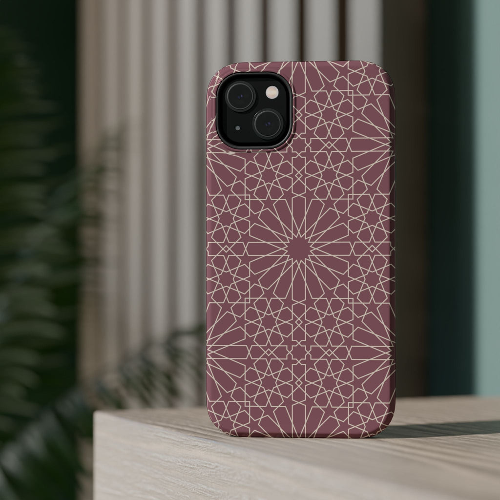 Pink Flower 🌸 Geometric Design Iphone Magnetic Tough Case