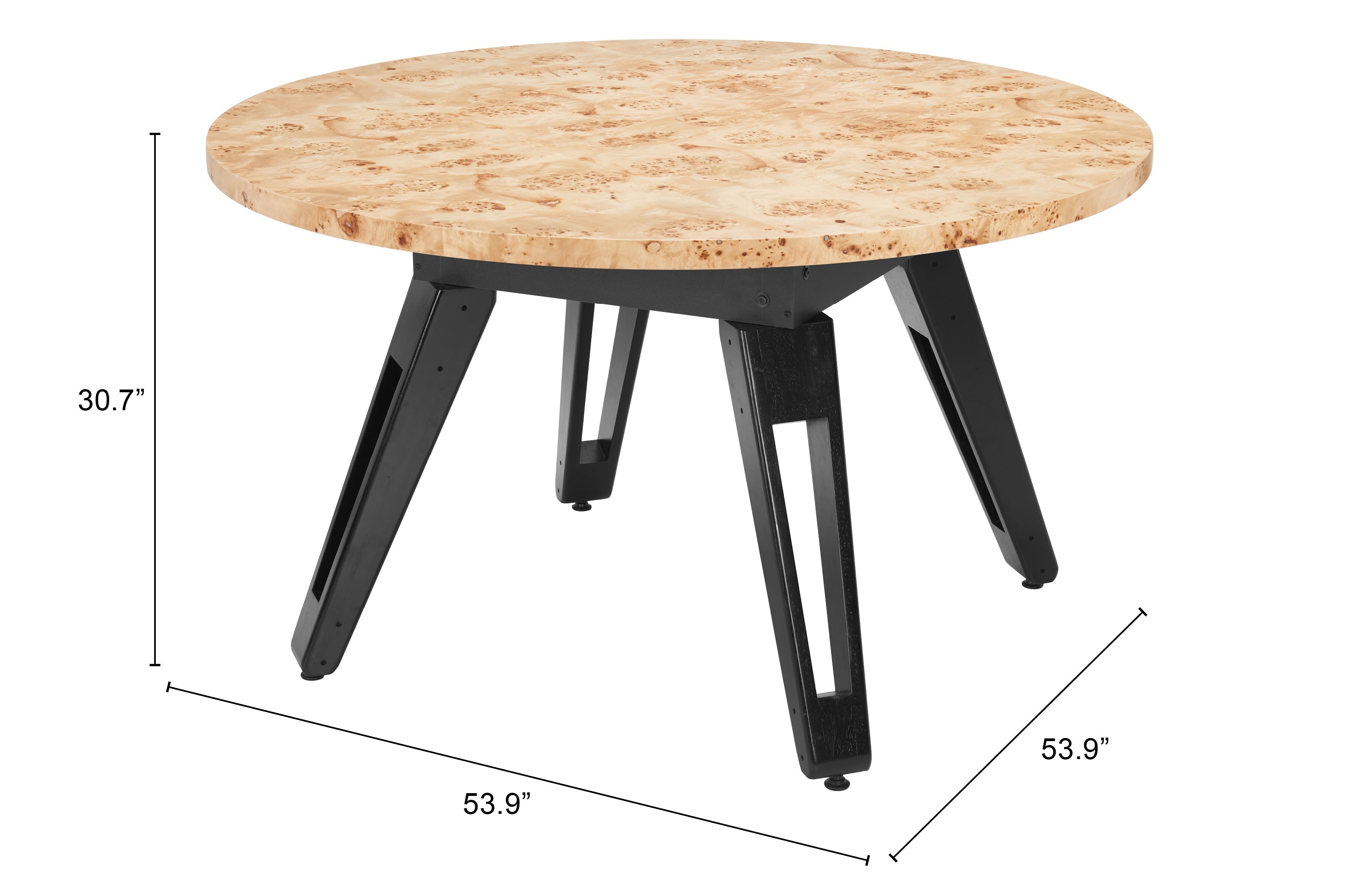 Zuo Mod Burl 2 in 1 Game Table - Poker Table and Dining Table Combo