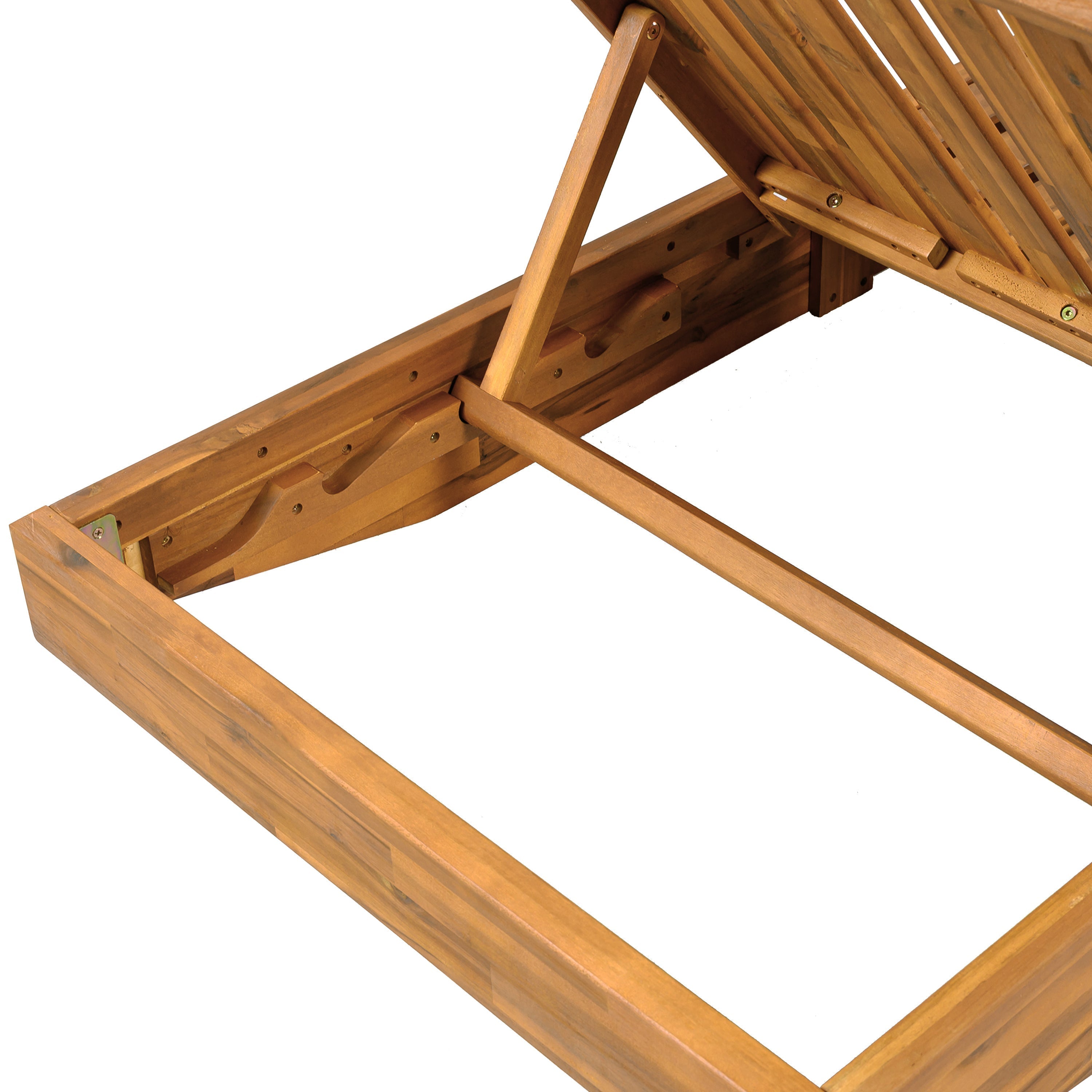 Acacia Wood Chaise Lounge with Cushion