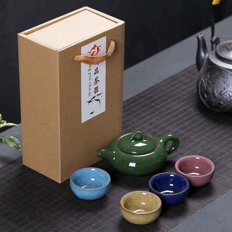 Dehua Ceramic Ice Crack Kung Fu Tea Set
