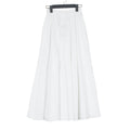 Washed Cotton And Linen Skirt Solid Color Elastic Waist With Big Swing Zou Ma