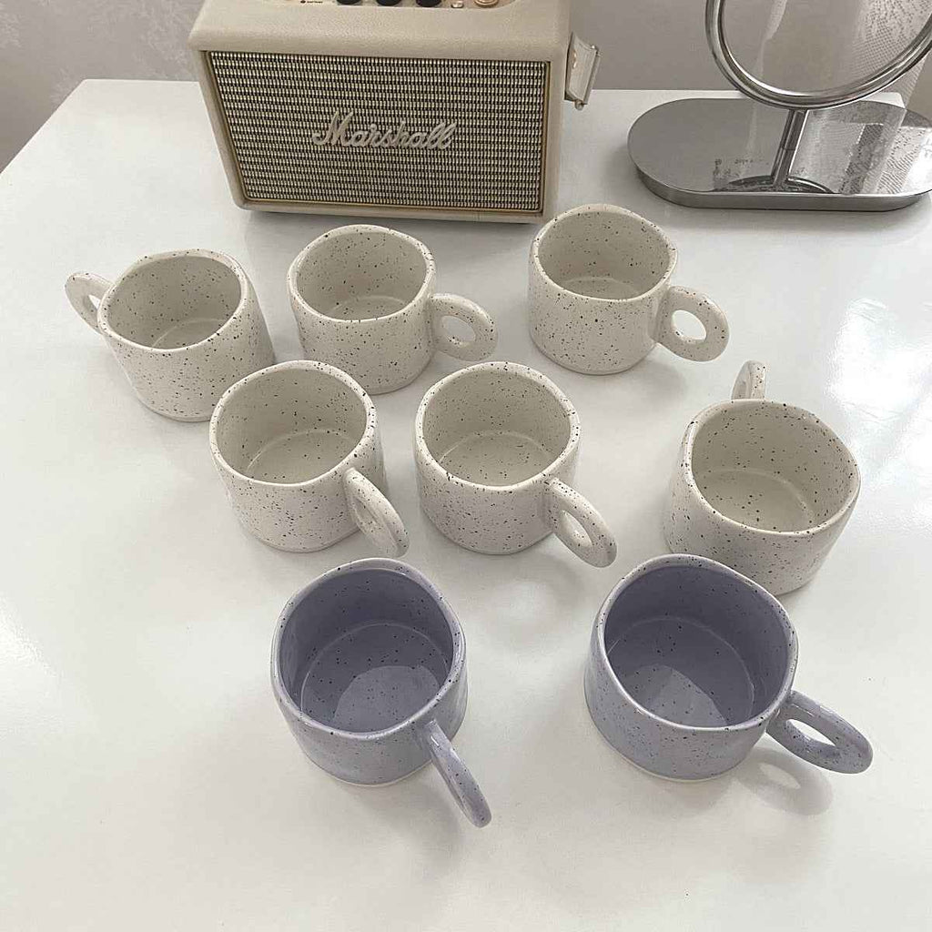 Ins Korean Style Mug Creative Retro Coffee Cup Handle Cup Breakfast Cup High-Value Water Cup Ceramic Cup Simple