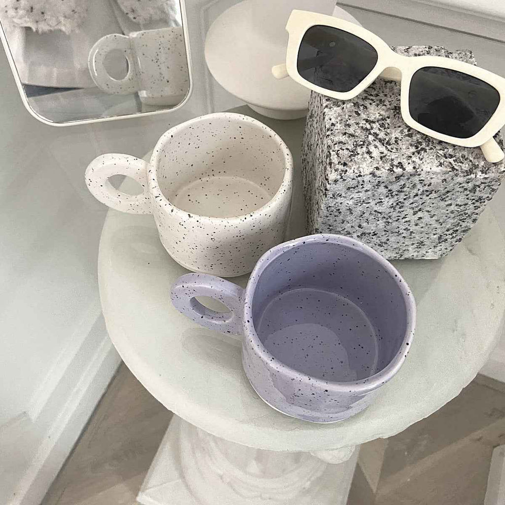 Ins Korean Style Mug Creative Retro Coffee Cup Handle Cup Breakfast Cup High-Value Water Cup Ceramic Cup Simple