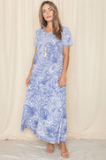 Tropical Tiered Flowy Maxi Dress Plus