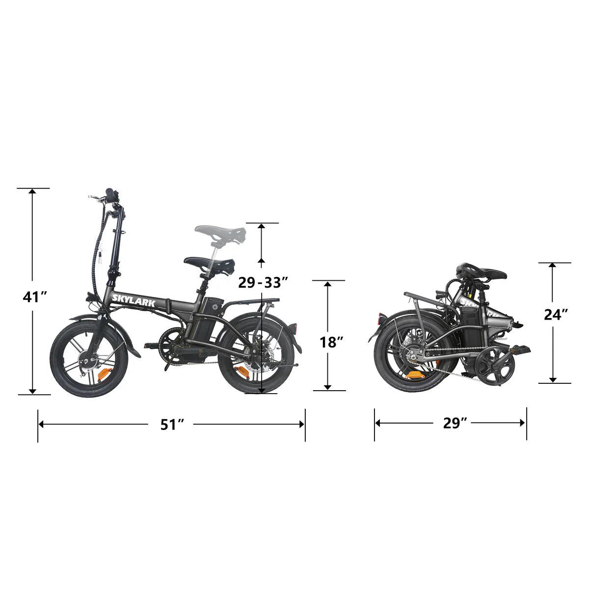 Nakto Skylark 2 Electric Bike 500W - Black