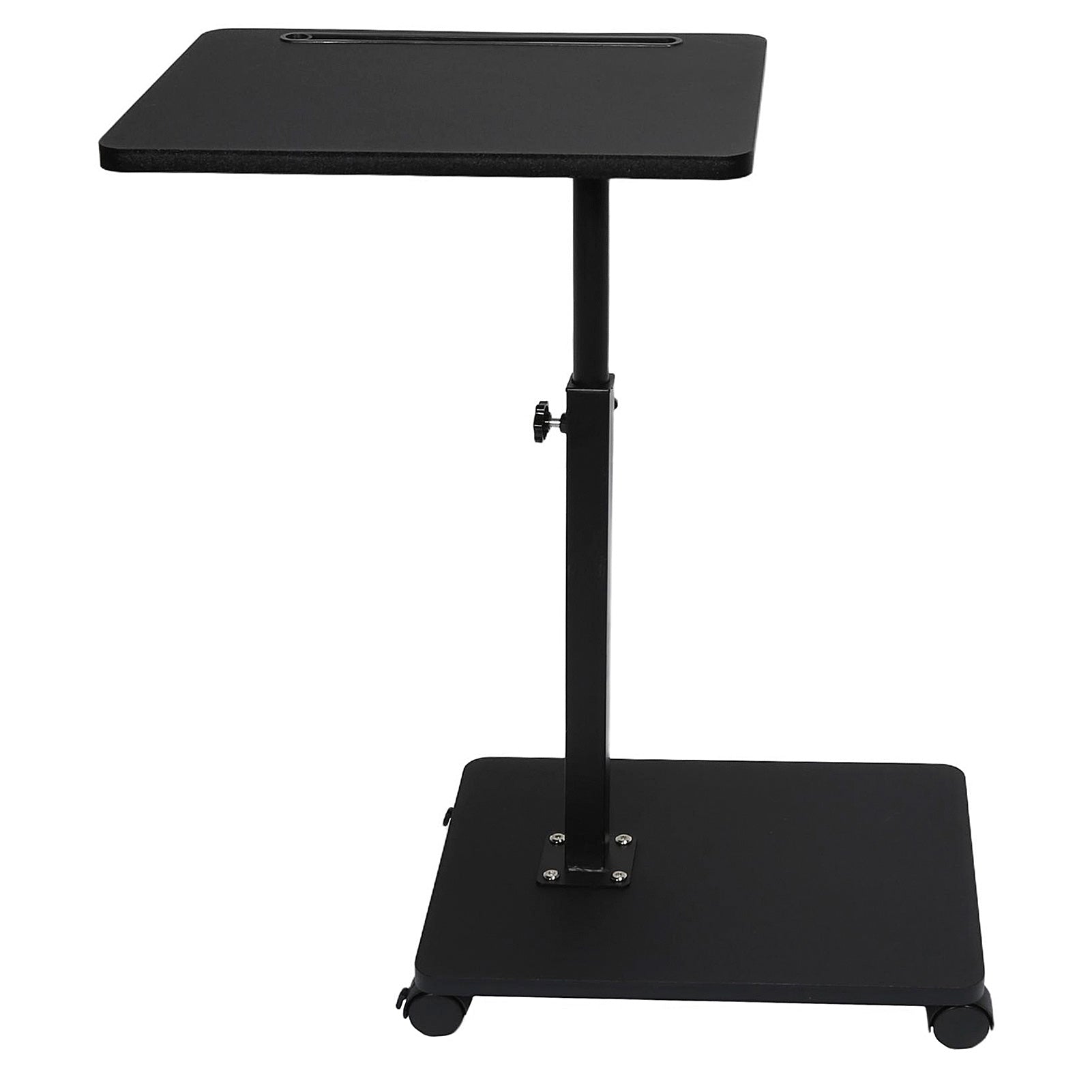 Adjustable Roller Movable Wood Table With Groove For Ipad F360 Rotating Tabletop Mobile Stand Home Office Tray Standing Rolling