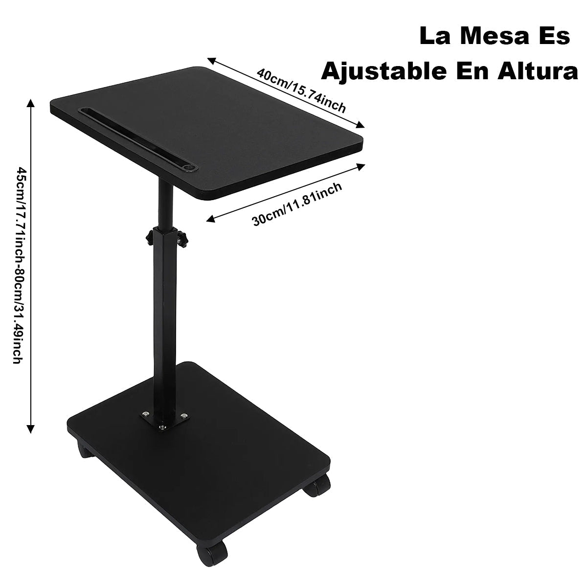 Adjustable Roller Movable Wood Table With Groove For Ipad F360 Rotating Tabletop Mobile Stand Home Office Tray Standing Rolling