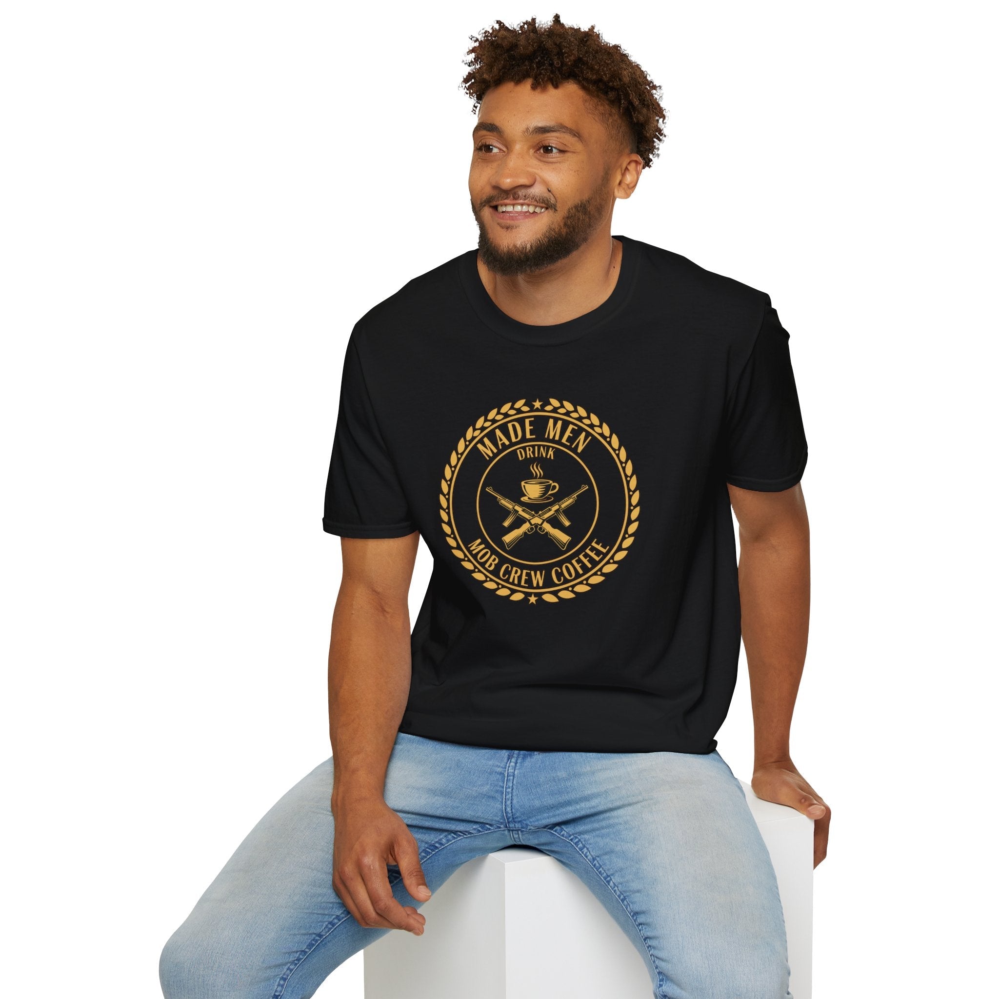 Mob Crew Made Men Drink Mob Crew Coffee T-Shirt - Perfect for Coffee Lovers