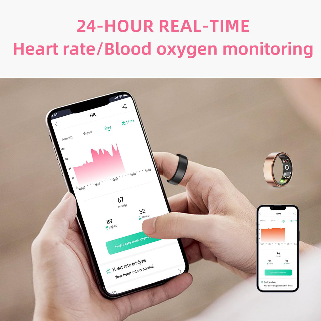 Smart Ring Health Tracker Smart Ring For Men And Women,IP68 Waterproof Level Bluetooth