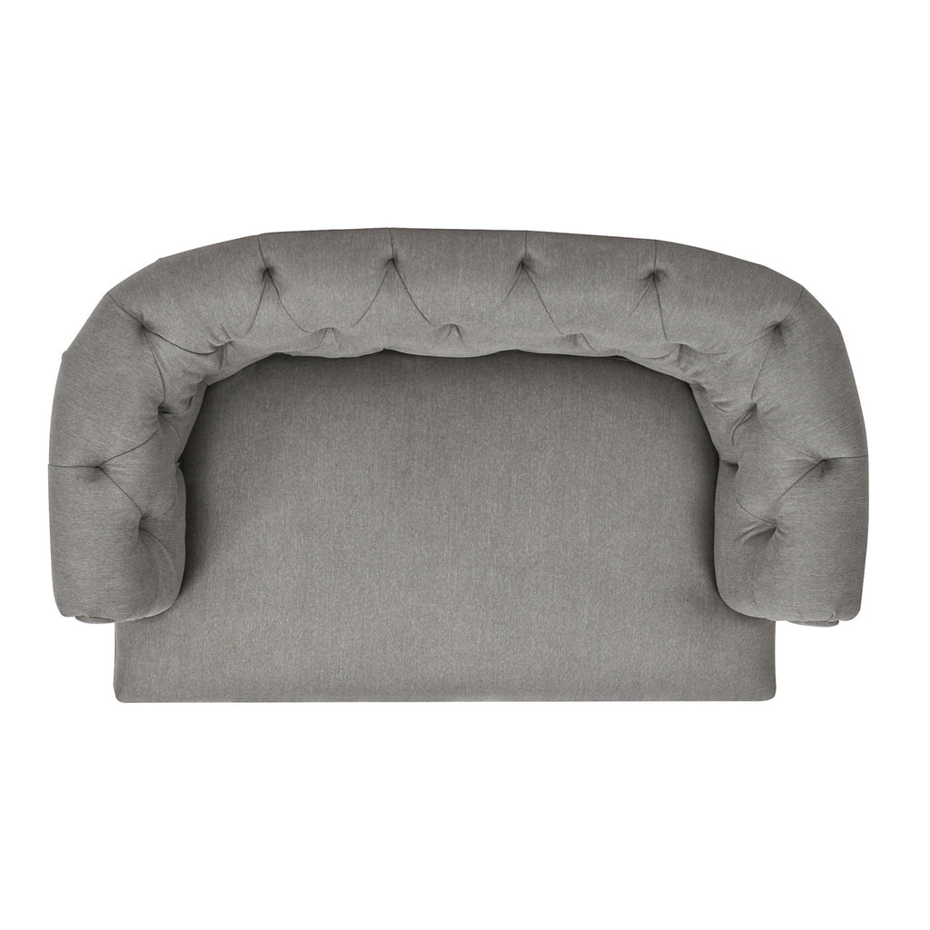 Kiki 36.5' Chesterfield Dog Sofa Bed, Medium, Uptown Gray Stain Resistant High Performance Polyester