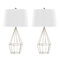 Diana 29" Contemporary Metal Table Lamp Set in Polished Nickel
