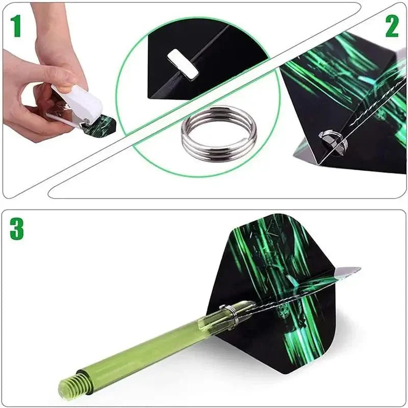 1pc Professional Dart Flight Punch Dart Wing Hole Puncher With 50pcs Dart Wing Fixed O Ring Darts Retainer Accessories