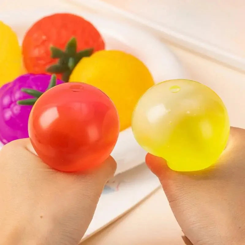 1pc Simulation Fruit Squeeze Toys Soft Squish Stretch Ball Sensory Stress Relief Squeezing Ball Stress Relief Toys for Kid Adult