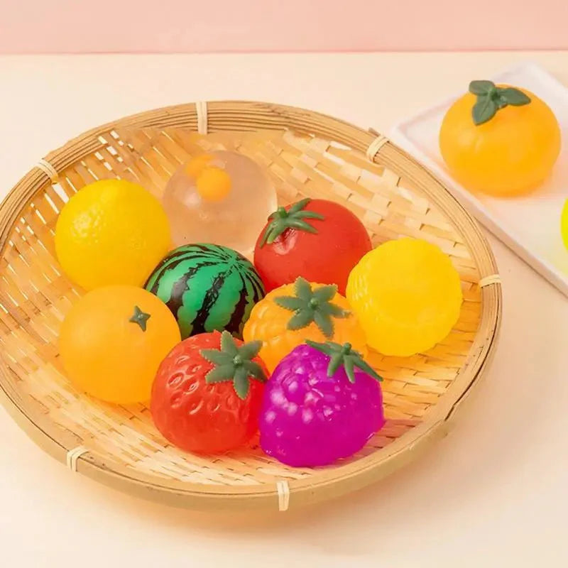1pc Simulation Fruit Squeeze Toys Soft Squish Stretch Ball Sensory Stress Relief Squeezing Ball Stress Relief Toys for Kid Adult