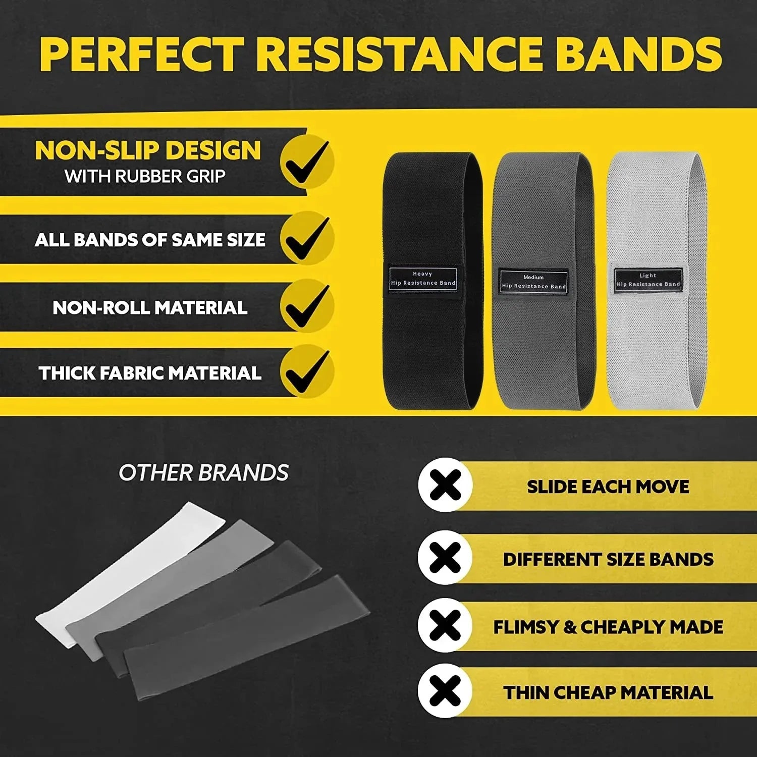 Fabric Resistance Hip Band – Glute & Thigh Squat Loop for Yoga & Fitness