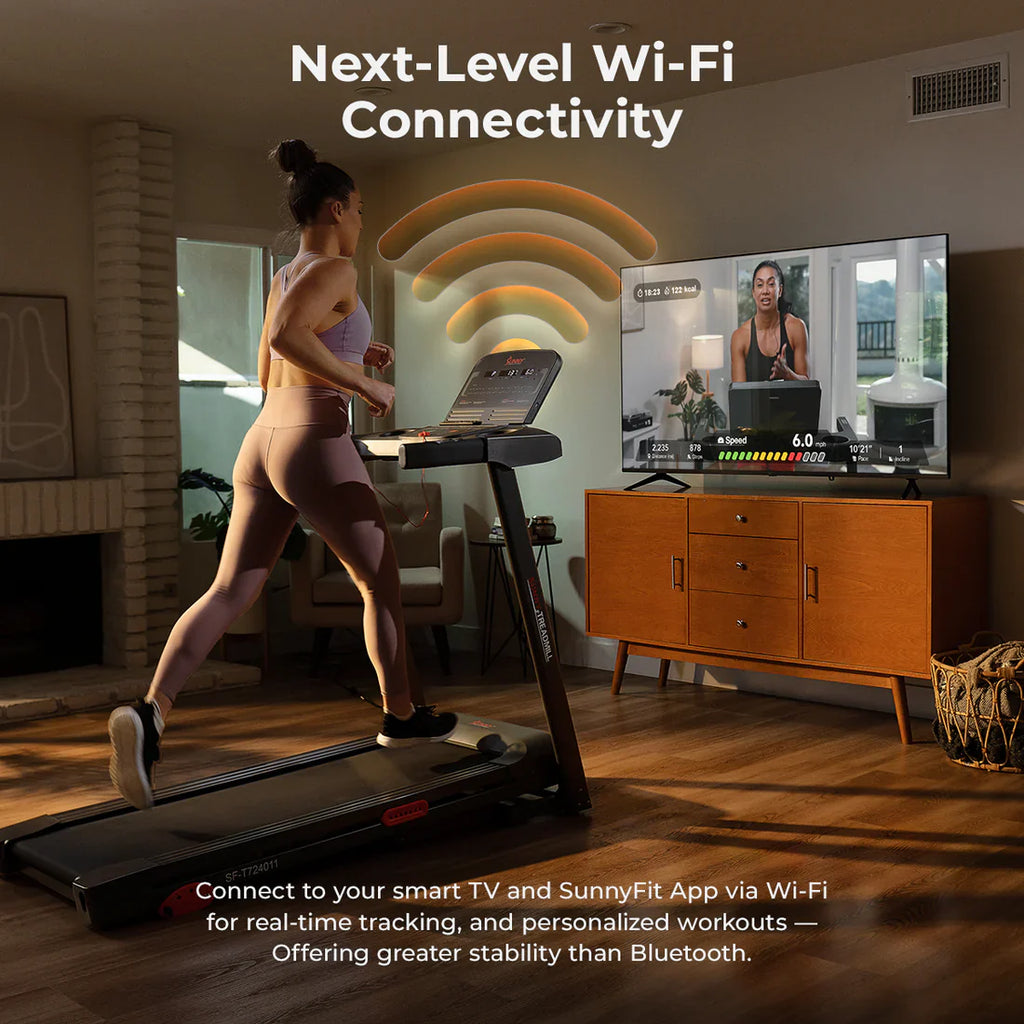 Active 300 Smart Manual Incline Wi-Fi Treadmill by Sunny Health & Fitness