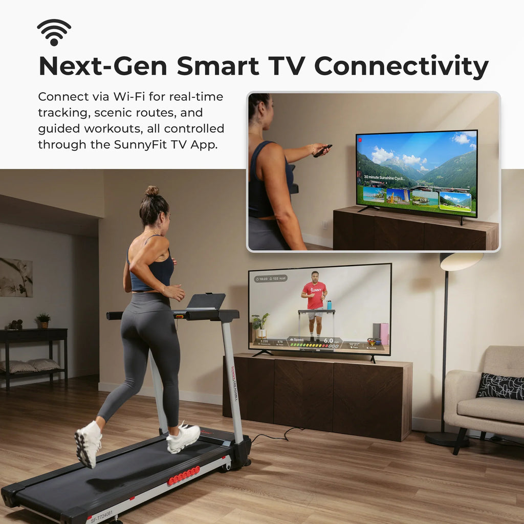 Premium Foldable Auto Incline Smart Treadmill by Sunny Health & Fitness
