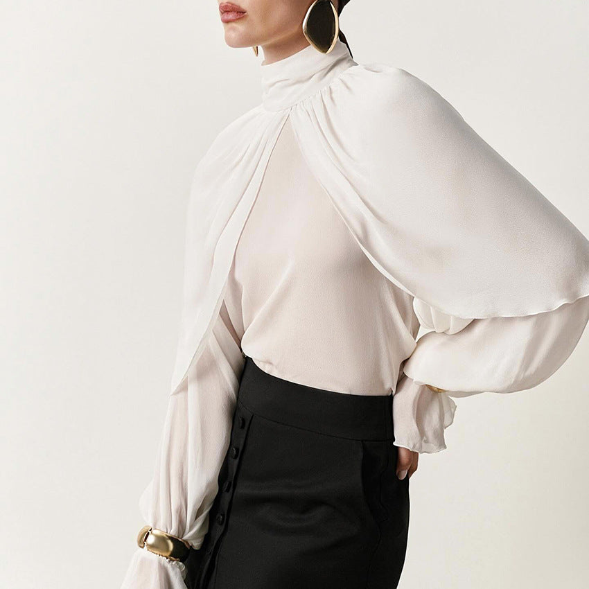 Womens Slim Fit Turtleneck Pullover - Chic Long Sleeve Ribbed Layering Top