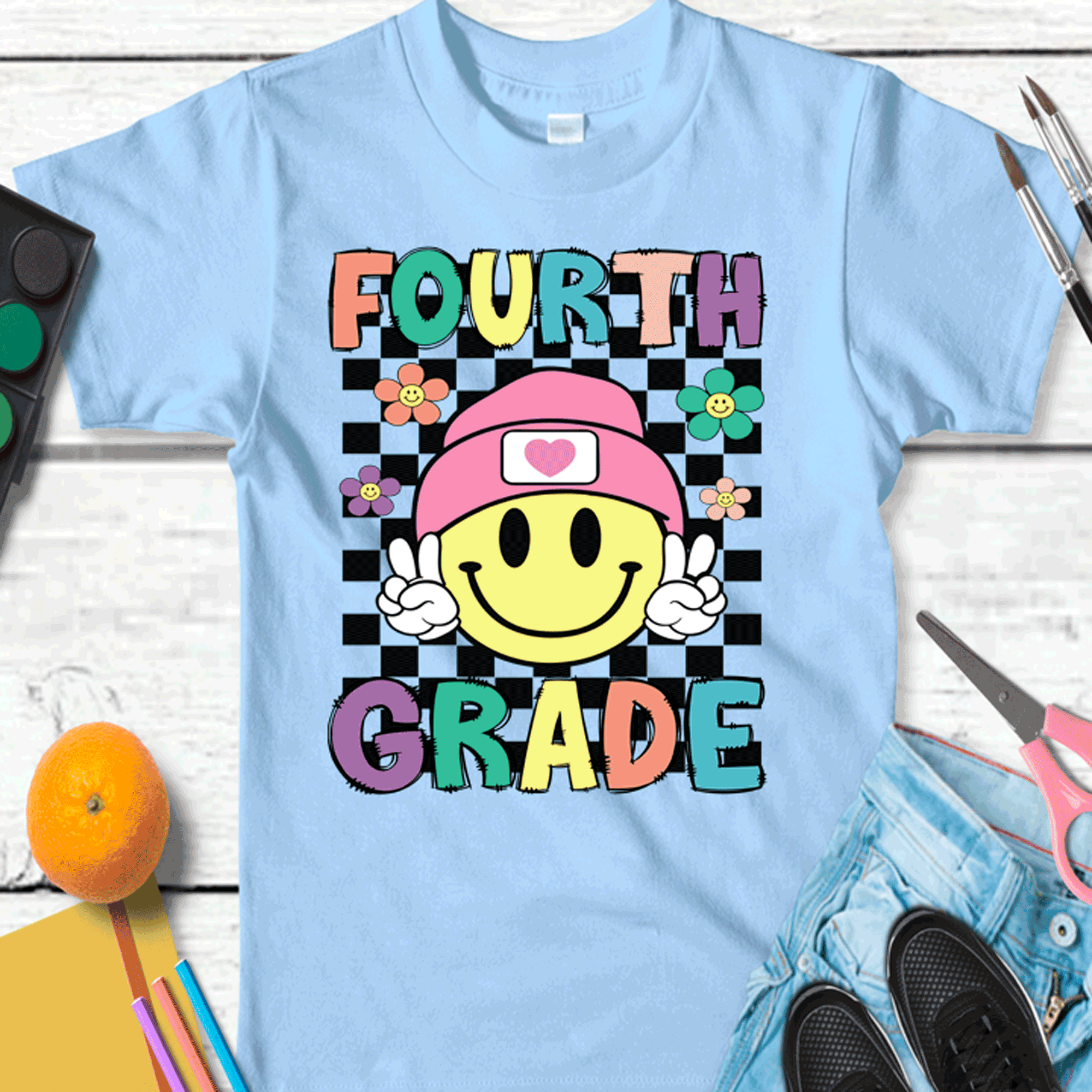 Retro Smiley face Peace Sign ALL Grade Shirts, Grade Teacher, All Grades, Teacher Shirts, Gifts For Teachers, First Day of School Shirt, Back to School Tees