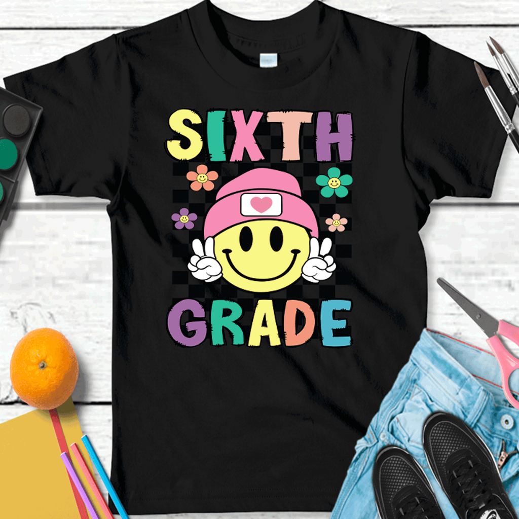 Retro Smiley face Peace Sign ALL Grade Shirts, Grade Teacher, All Grades, Teacher Shirts, Gifts For Teachers, First Day of School Shirt, Back to School Tees