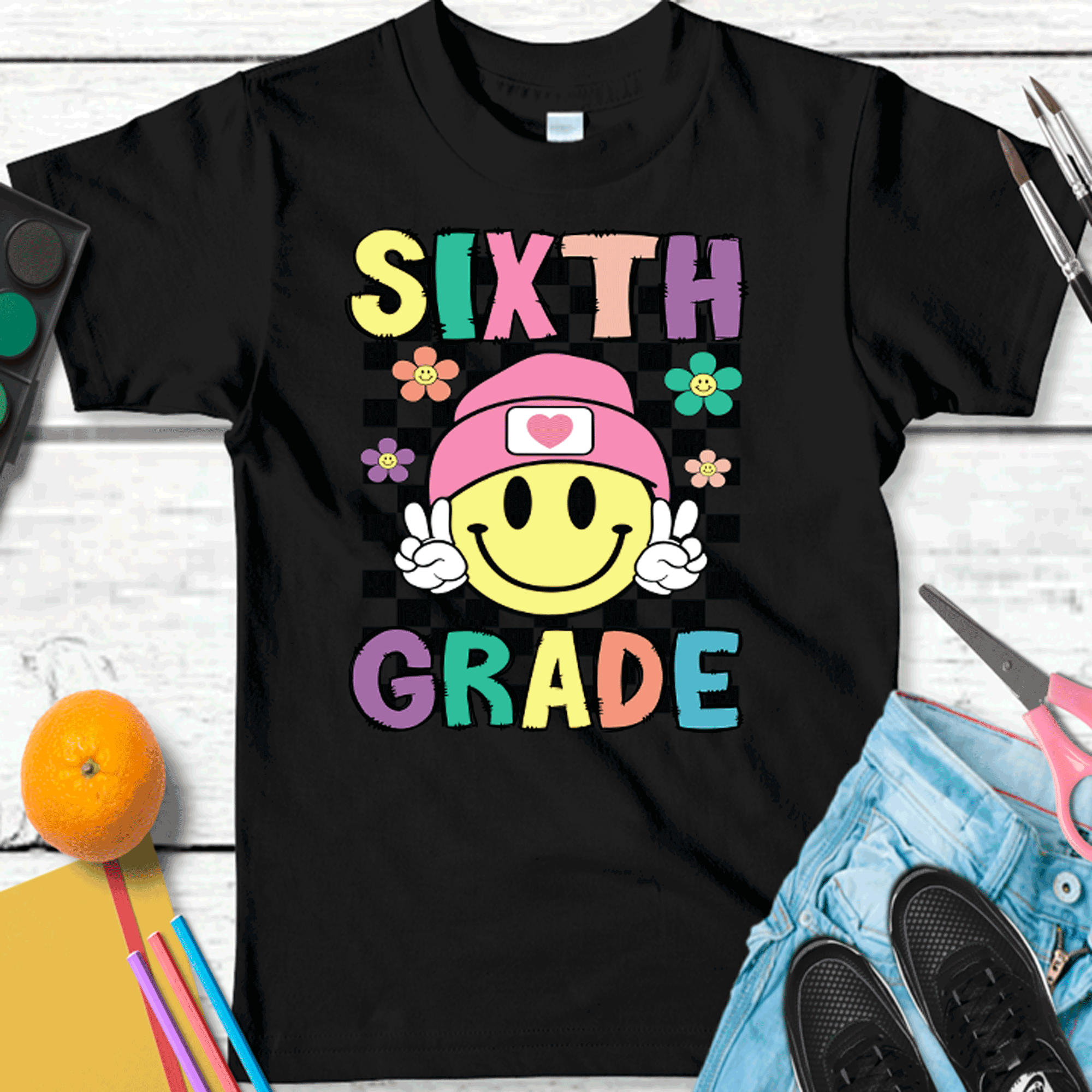 Retro Smiley face Peace Sign ALL Grade Shirts, Grade Teacher, All Grades, Teacher Shirts, Gifts For Teachers, First Day of School Shirt, Back to School Tees